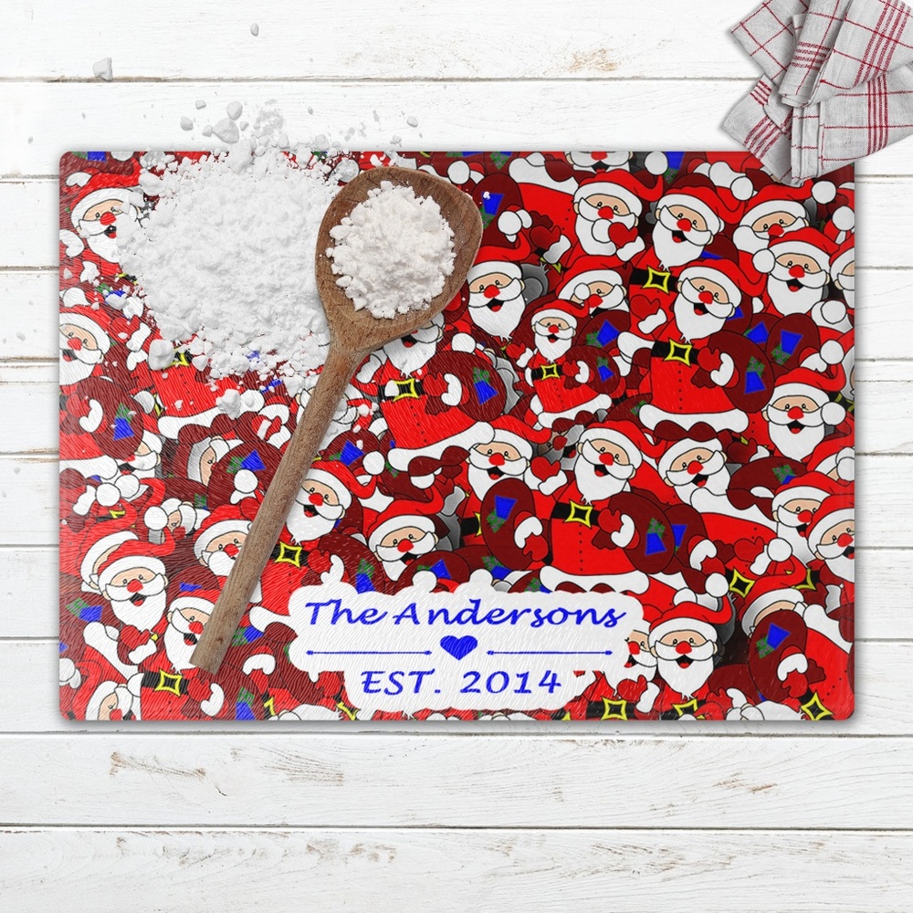 Personalized Holiday Glass Cutting Boards